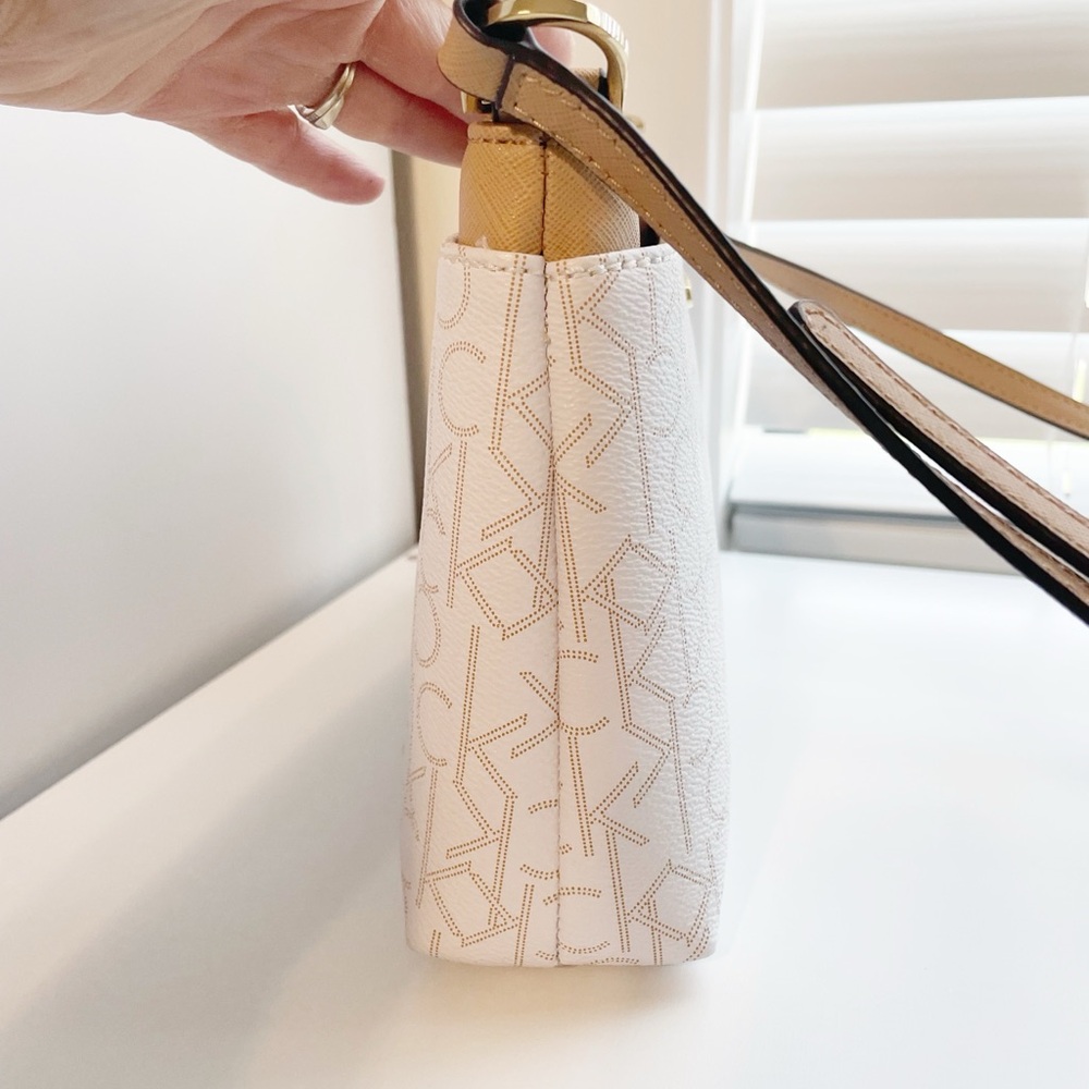Calvin Klein Cream & Tan Logo-Print Crossbody Bag - Picture 5 of 12